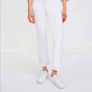 7 FOR ALL MANKIND ILLUSION HIGH WAIST SLIM KICK IN LUXE WHITE
